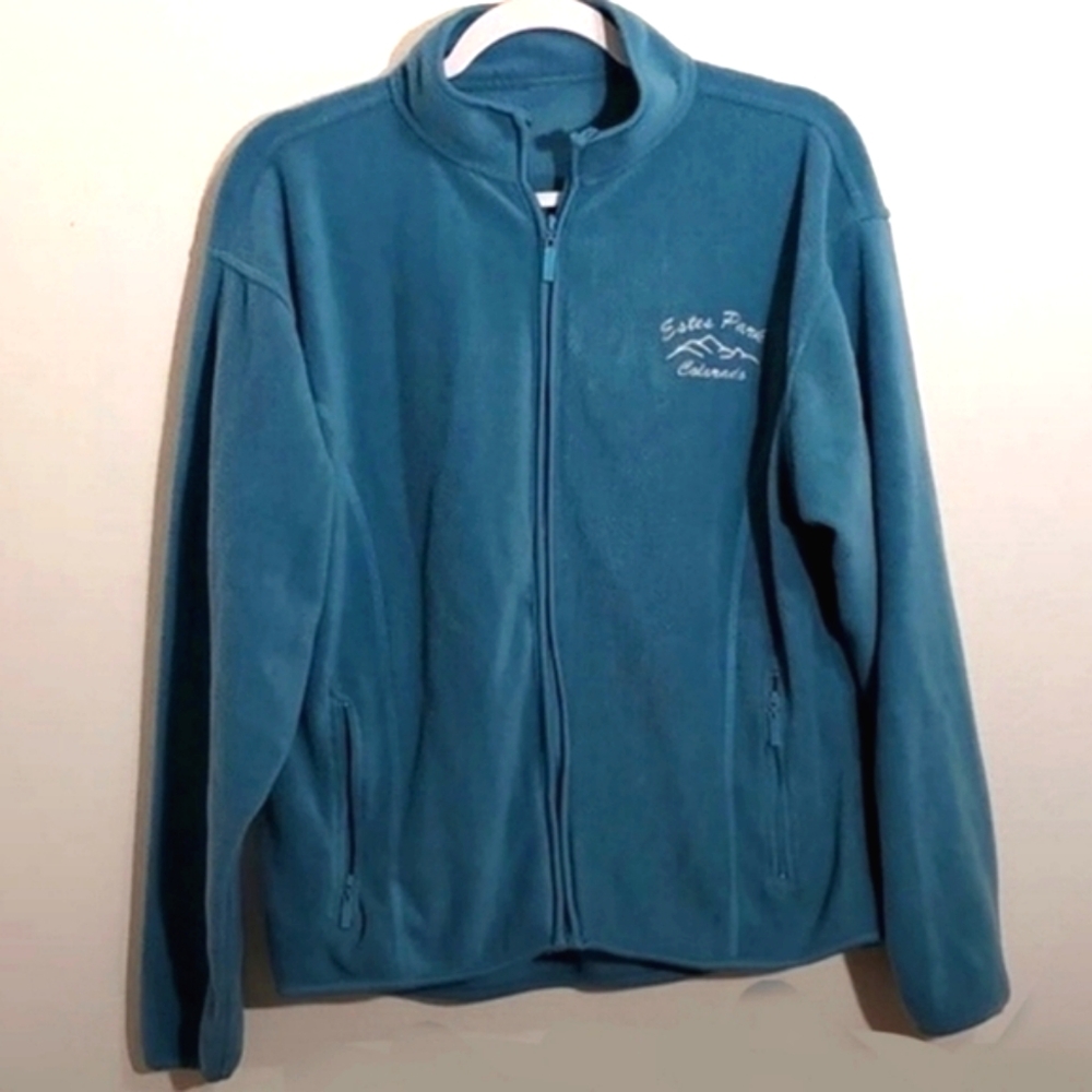 Teal Fleece Zip Up Jacket